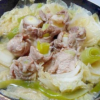 長ネギの豚肉巻きと白菜の中華風鍋